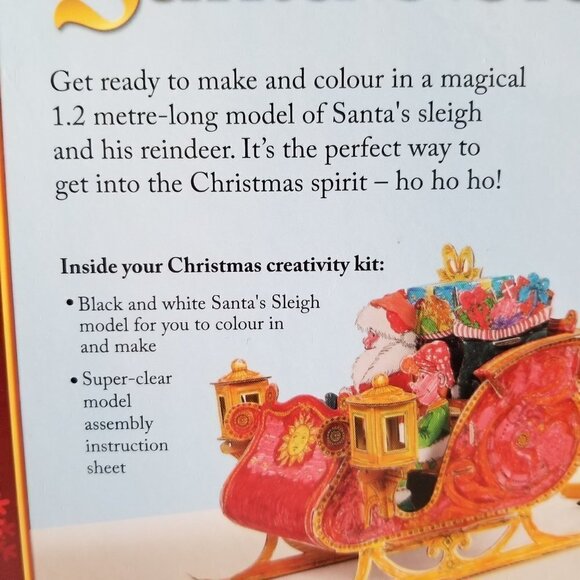 Santa's Sleigh Model Press Out Color in and Play Complete Over 1.2 M Long New - Picture 11 of 15